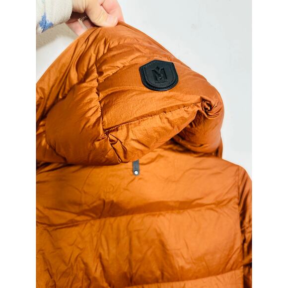 MACKAGE Brown Nylon Puffer Long Sleeve Freya Puffer Jacket Size Small REPAIRED - Picture 13 of 16